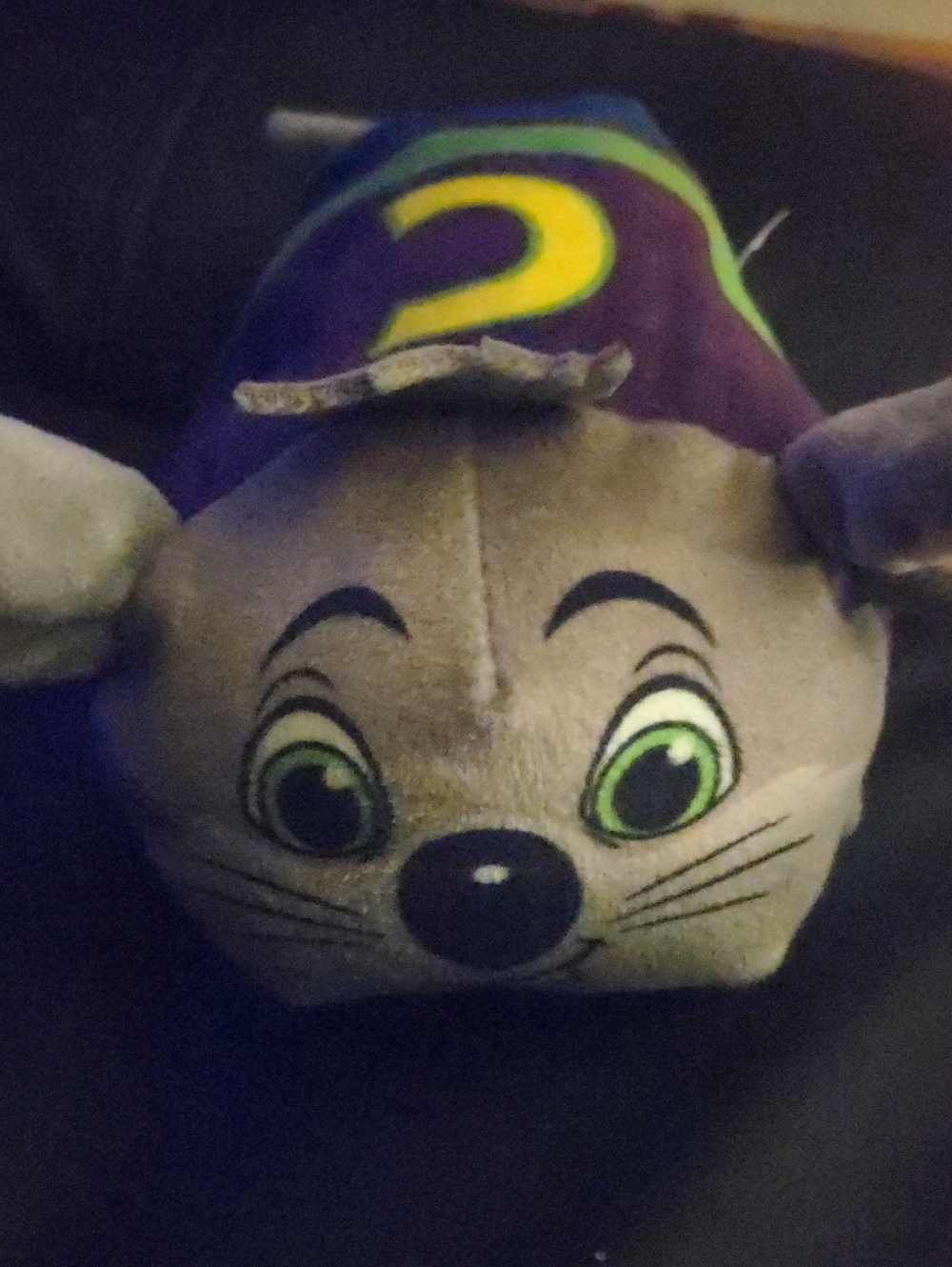 Chuck E Cheese Mouse Stuffed Animal Plushie 7" Long, 5" Tall, 5" Wide